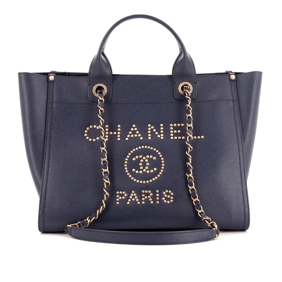 CHANEL Handbags - #113 - Chanel Deauville Tote Studded Caviar!